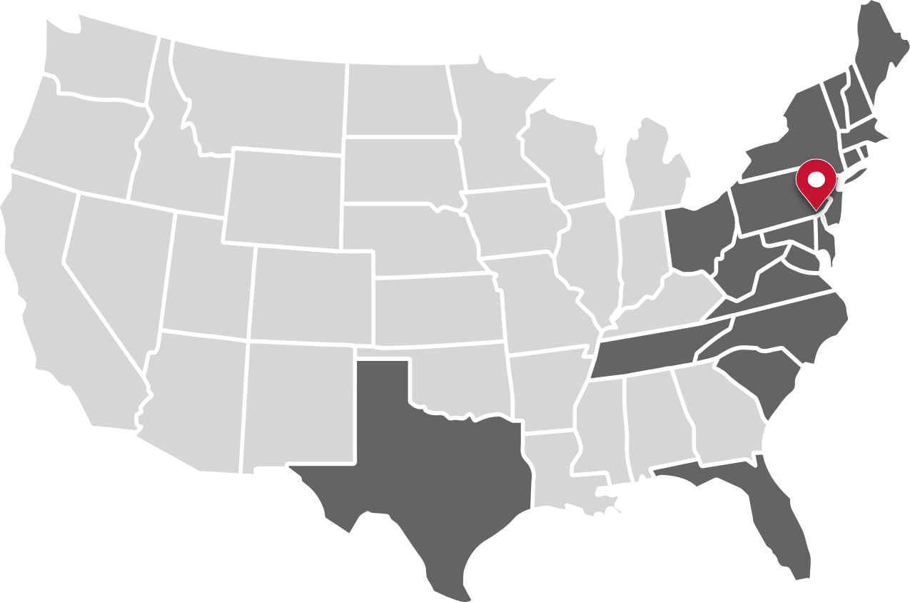 USA Map - Philadelphia, PA Location